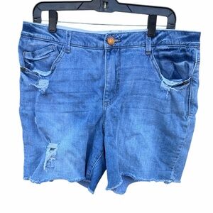 Democracy Blue Distressed Jean Shorts size 16
